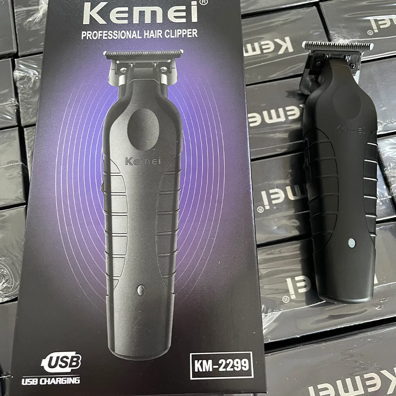 Kemei 2299-Tondeuse à cheveux sans fil pour barbier 0mm, machine de découpe et finition électrique professionnelle – Image 5