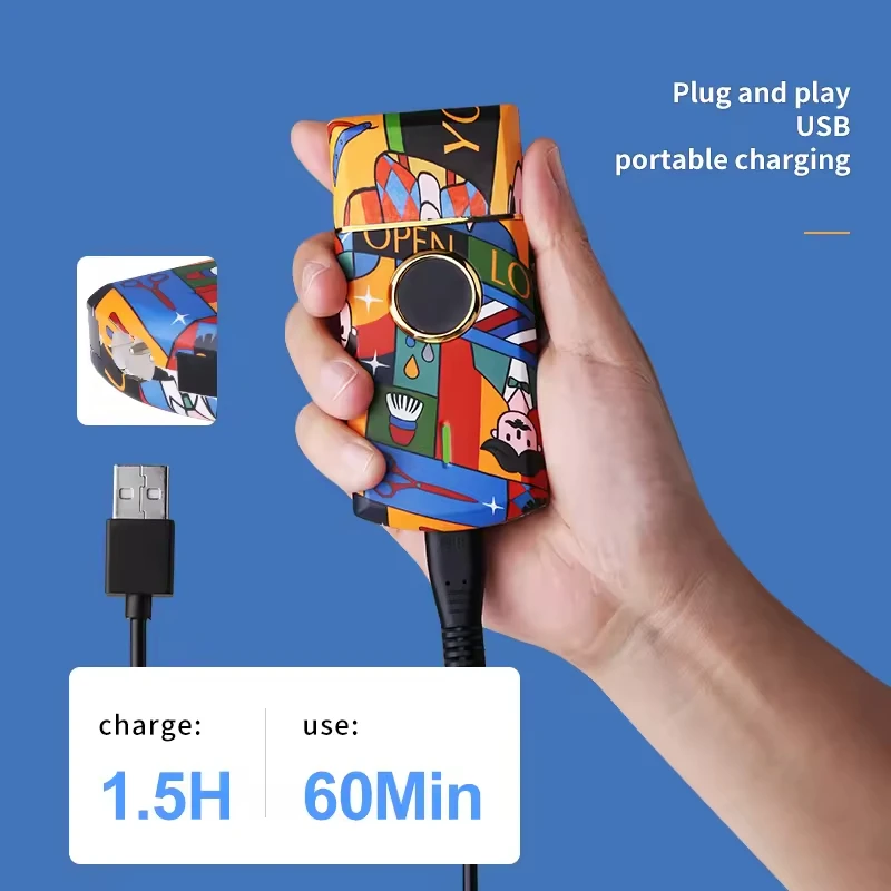 Kemei Rechargeable Graffiti modèle électrique tondeuse à cheveux professionnel barbier tondeuse homme rasoir Km-MAX2092 KM-MAX5090 KM-RS7098 – Image 6