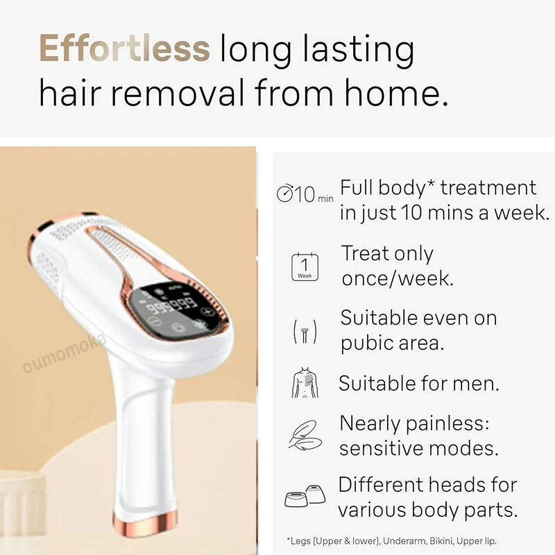 Épilateur laser IPL en continu pour hommes et femmes, machine de découpe de cheveux, lisseurs, rasoir à vibrations, épilateur facial, nouveau – Image 5
