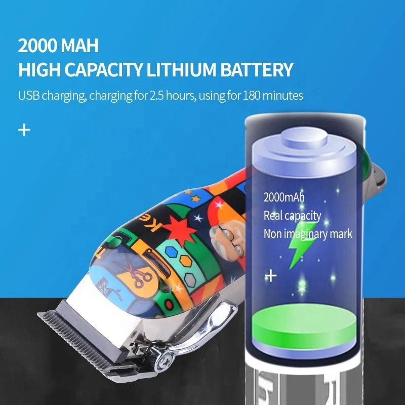 Kemei Rechargeable Graffiti modèle électrique tondeuse à cheveux professionnel barbier tondeuse homme rasoir Km-MAX2092 KM-MAX5090 KM-RS7098 – Image 2